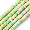 Handmade Polymer Clay Beads Strands CLAY-R089-6mm-T02B-12-1