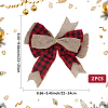 2Pcs Tartan Pattern Linen Type Cloth Bowknot Display Decoration AJEW-SP0003-67-2