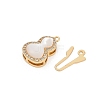 Gourd Brass Micro Pave Clear Cubic Zirconia Box Clasps LS-KK-U051-01G-05-2