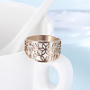 Flower Pattern Hollow Out 304 Stainless Steel Finger Rings FS-WGDCC5F-08-1