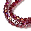 Transparent Electroplate Glass Beads Strands EGLA-S056-4mm-22-3