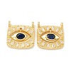 Rack Plating Brass Cubic Zirconia Pendants KK-D073-25G-06-1