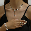 Brass Rhinestones Necklaces & Earring & Bracelets Sets for Women WGF929C-05-1