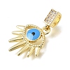 Brass Micro Pave Clear Cubic Zirconia Pendants KK-C263-22J-G-2