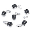 Brass Pave Clear Cubic Zirconia Box Clasps KK-N233-416P-2
