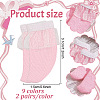 18 Pairs 9 Colors Cloth Doll Lace Short Socks AJEW-GO0001-92-2