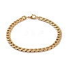 PVD Vacuum Plating 304 Stainless Steel Cuban Link Chain Bracelet for Men Women BJEW-E031-07G-1