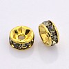 Brass Rhinestone Spacer Beads RB-A014-Z6mm-12G-2