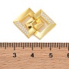 Rack Plating Square Brass Interlocking Clasps KK-Z070-28G-3