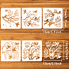 5Pcs 5 Styles Branch Theme PET Hollow Out Drawing Painting Stencils DIY-WH0394-0149-2