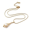 304 Stainless Steel with Acrylic Pearl Shell Shape Pendant Necklaces NJEW-G184-01G-4