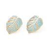 Ion Plating(IP) 304 Stainless Steel Leaf Stud Earrings EJEW-Z068-37G-01-8