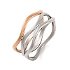 Ion Plating(IP) 304 Stainless Steel Wave Finger Rings for Women RJEW-S414-10B-P-1