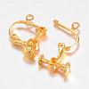 Brass Screw Clip Earring Converter KK-F0324-02G-1