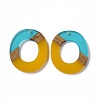 Transparent Resin & Walnut Wood Pendants RESI-M027-01I-1
