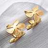 Flower with C-Shaped 304 Stainless Steel Stud Earrings for Women EJEW-A131-01C-G-1