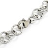 Tarnish Resistant Fashionable 304 Stainless Steel Engraved Bubbles Cable Chain Bracelets STAS-A028-B087P-2