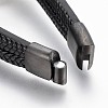 Braided Microfiber PU Leather Cord Multi-strand Bracelets BJEW-K206-H-01B-3
