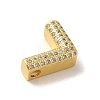 Brass Micro Pave Clear Cubic Zirconia Charms ZIRC-C009-01G-L-2