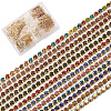 Craftdady 12M 12 Colors Unplated Brass Rhinestone Strass Chains CHC-CD0001-02-7