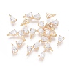 Real 18K Gold Plated Brass Charms ZIRC-L077-016B-G-1