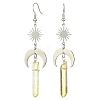 Natural Quartz Crystal Nuggets Dangle Earrings EJEW-TA00263-1