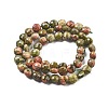 Natural Unakite Beads Strands G-C179-A13-02-3