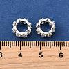 Wave Brass Micro Pave Cubic Zirconia European Beads KK-K300-07B-S-3