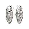 Oval Clear Cubic Zirconia Stud Earrings EJEW-N054-45P-1