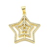 Rack Plating Brass Micro Pave Cubic Zirconia Pendants KK-D359-30G-1