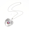 Zinc Tibetan Style Alloy Angel Wing Heart Pendant Necklaces NJEW-G328-B08-2