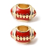 Sports Ball Brass Enamel European Beads KK-CBAF2EC-03G-02-1