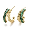 Twist Brass Micro Pave Cubic Zirconia Stud Earrings EJEW-M082-16G-01-3
