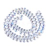 Electroplate Transparent Glass Beads Strands EGLA-N057-01A-01-2