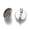 Tarnish Resistant 304 Stainless Steel Brooch Findings X-STAS-F191-04P-12mm-1
