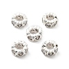 Brass Micro Pave Clear Cubic Zirconia Rondelle European Beads LS-KK-R216-20S-1