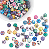 120Pcs Handmade Flower Pattern Polymer Clay Beads CLAY-PA0001-24B-1