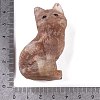 Natural Strawberry Quartz Carved Fox Figurines Statues for Home Office Desktop Feng Shui Ornament G-Q172-14F-3