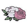 Flower Rose Dog Enamel Pin JEWB-P033-01A-1