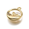 Brass Micro Pave Clear Cubic Zirconia Pendants KK-G530-01B-G-2