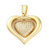 Brass Micro Pave Clear Cubic Zirconia Pendants KK-S510-31G-01-1