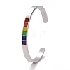 Rainbow Pride Cuff Bangle BJEW-F419-154P-2