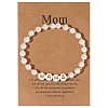 Mother's Day Brass & Plastic Imitation Pearl Round Beads Strertch Bracelets LS-SK3516-10-1