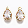 Brass Micro Cubic Zirconia Charms KK-N231-176-NF-1