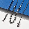 Brass Cable & Flat Sequin Chains Necklaces for Women NJEW-D302-44B-1