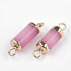 Electroplate Natural White Jade Links connectors G-S344-01H-2