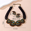 Shell Shape Alloy Rhinestone Multilayer Pendant Necklaces & Stud Earrings Sets WG942CA-02-2