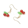 Copper Wired Natural Carnelian Dangle Earrings EJEW-JE06298-01-4