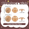 60Pcs 2 Styles Alloy 1-Hole Shank Buttons BUTT-AR0001-32-2