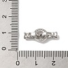 Rack Plating Brass Micro Pave Clear Cubic Zirconia Fold Over Clasps KK-A222-04C-P-3